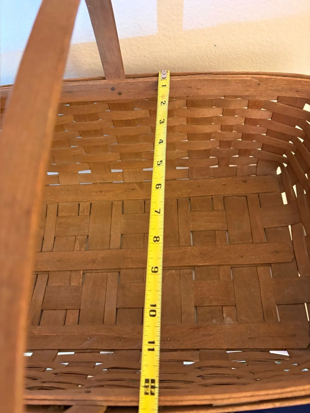 Vintage 1984 Longaberger Extra Large Rectangular Basket w/ Single Wood Handle